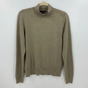 J Crew Silk Blend Shoulder Button Mock Neck Sweater Sz S